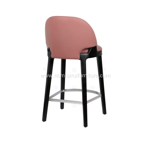 Pink leather Potocco Velis bar stool